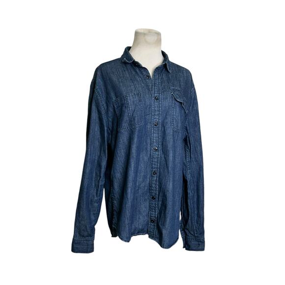Cotton On blue denim buttoned long sleeves shirt size large - Picture 9 of 10